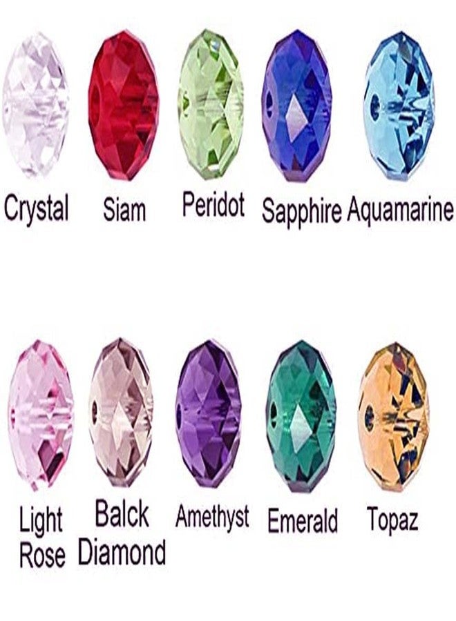 DIY Crafts 50 Pcs, Random M Color, 4-10mm Wholesale Briolette Crystal Glass Beads for Jewelry Making Faceted #5040 Briollete Rondelle Shape(50 Pcs, Random M Color) - Image 2